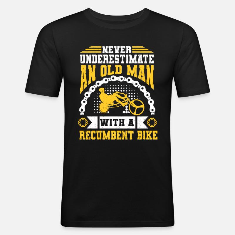 Liegerad Liegeradfahrer Radfahrer - Männer Slim Fit T-Shirt - Schwarz