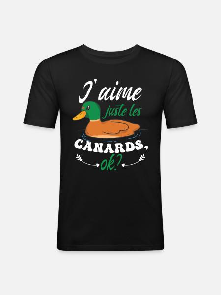 J'aime Juste Les Canards - T-shirt près du corps Homme - noir