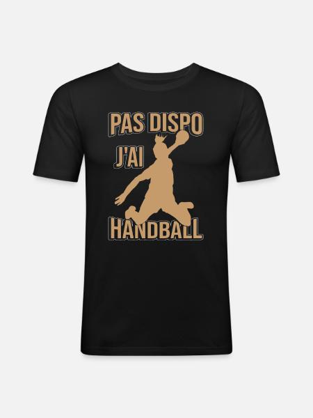J'ai Handball - T-shirt près du corps Homme - noir