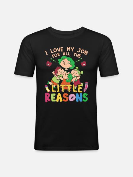 Jeg elsker mit job af alle de små grunde - Herre Slim Fit T-Shirt - sort