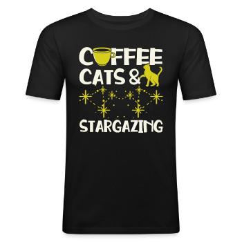 Stargazer Gift Kosmologie Stargazing - Männer Slim Fit T-Shirt - Schwarz - Vorne - Nik (191cm)