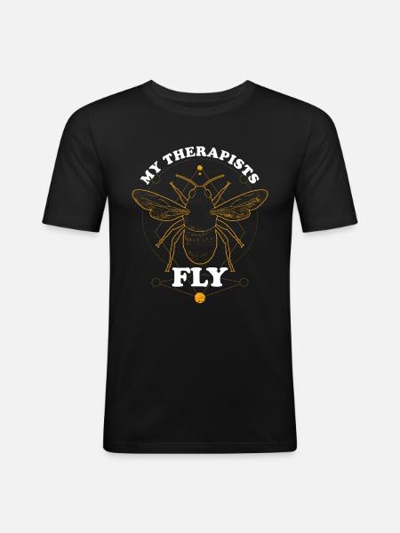 My Therapists Fly - Men's Slim Fit T-Shirt - black