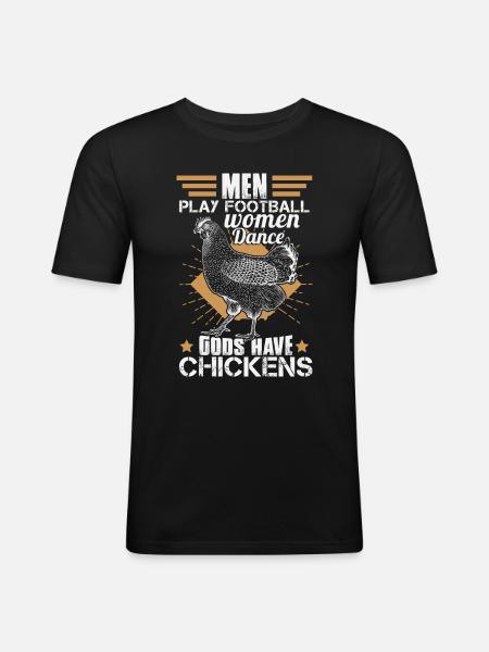 Gods Have Chickens - Men's Slim Fit T-Shirt - black