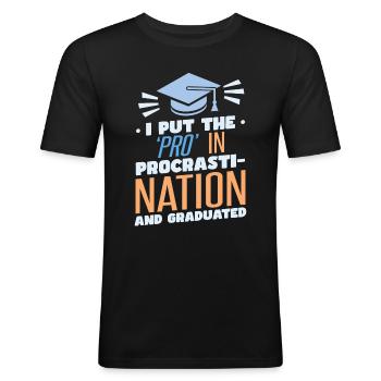 Graduation Funny - Men's Slim Fit T-Shirt - black - Front - Nik (191cm)