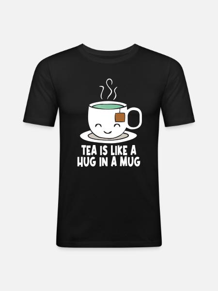 Kawaii Tea - Men's Slim Fit T-Shirt - black