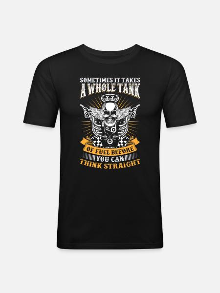 Motorrad Biker - Männer Slim Fit T-Shirt - Schwarz