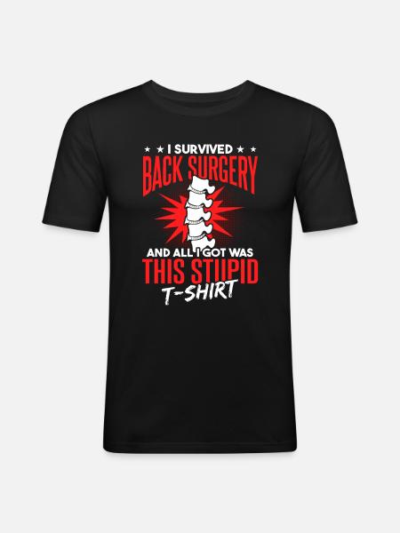 Back Surgery Funny Recovery Gift - Men's Slim Fit T-Shirt - black