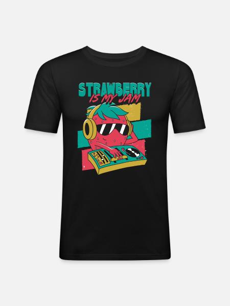 Strawberry is my jam - Men's Slim Fit T-Shirt - black