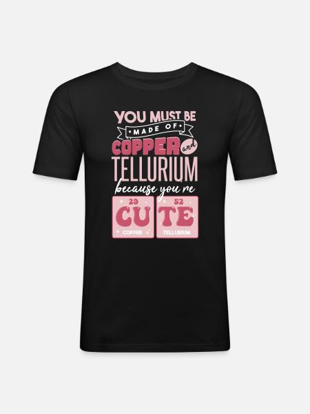 Cute Chemistry Quote - Men's Slim Fit T-Shirt - black