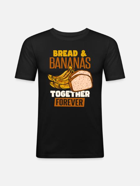 Bread & Bananas - Men's Slim Fit T-Shirt - black