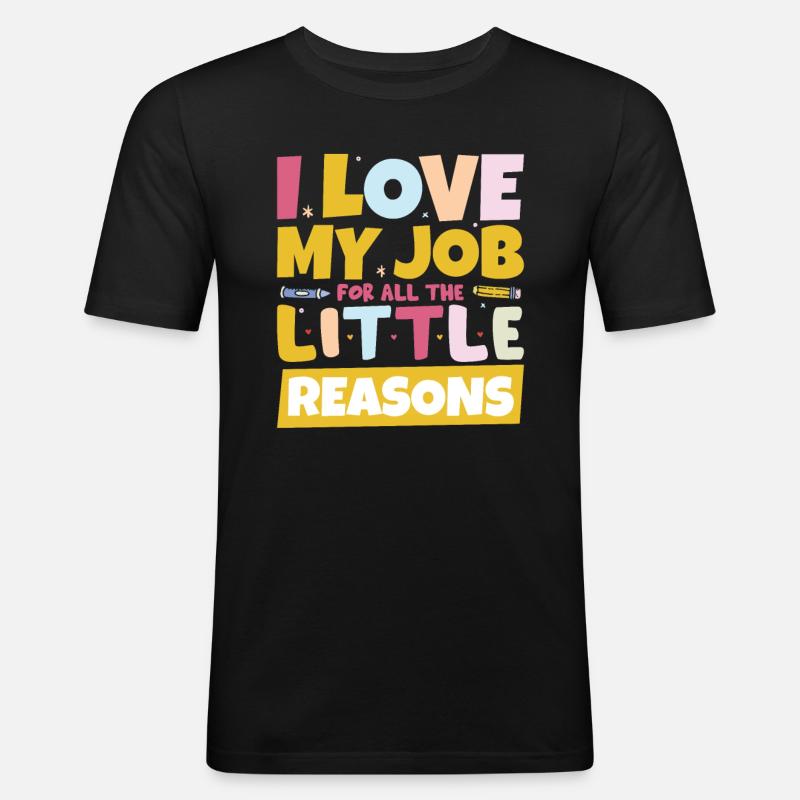 Kindergarten Lehramt Schule Vorschule - Männer Slim Fit T-Shirt - Schwarz