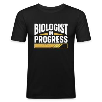 Biologie Geschenk Biologe - Männer Slim Fit T-Shirt - Schwarz - Vorne - Nik (191cm)