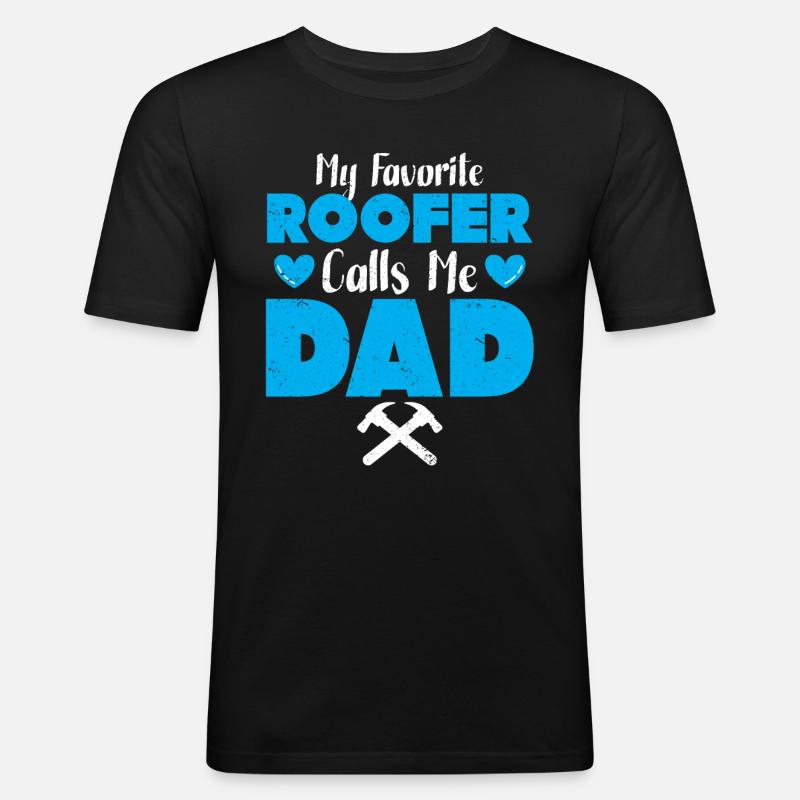 Dachdecker Geschenk Arbeit Handwerker Dachdecker - Männer Slim Fit T-Shirt - Schwarz
