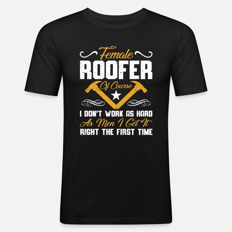 Dachdecker Geschenk Arbeit Handwerker Dachdecker - Männer Slim Fit T-Shirt - Schwarz
