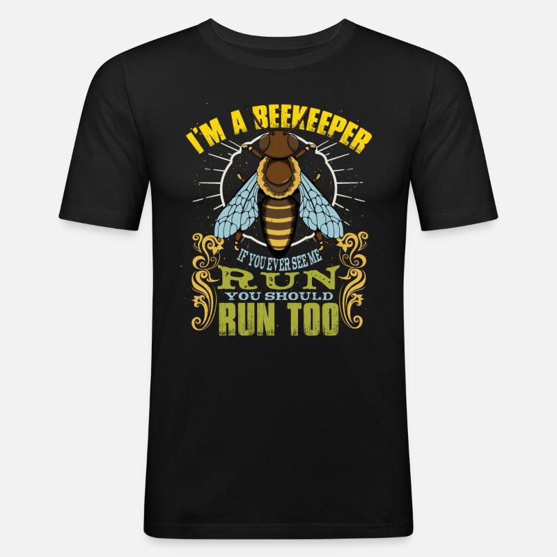 Ich bin Imker - Männer Slim Fit T-Shirt - Schwarz