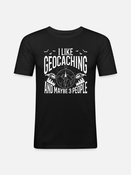 Geocaching Gift Geocacher Geocache - Men's Slim Fit T-Shirt - black