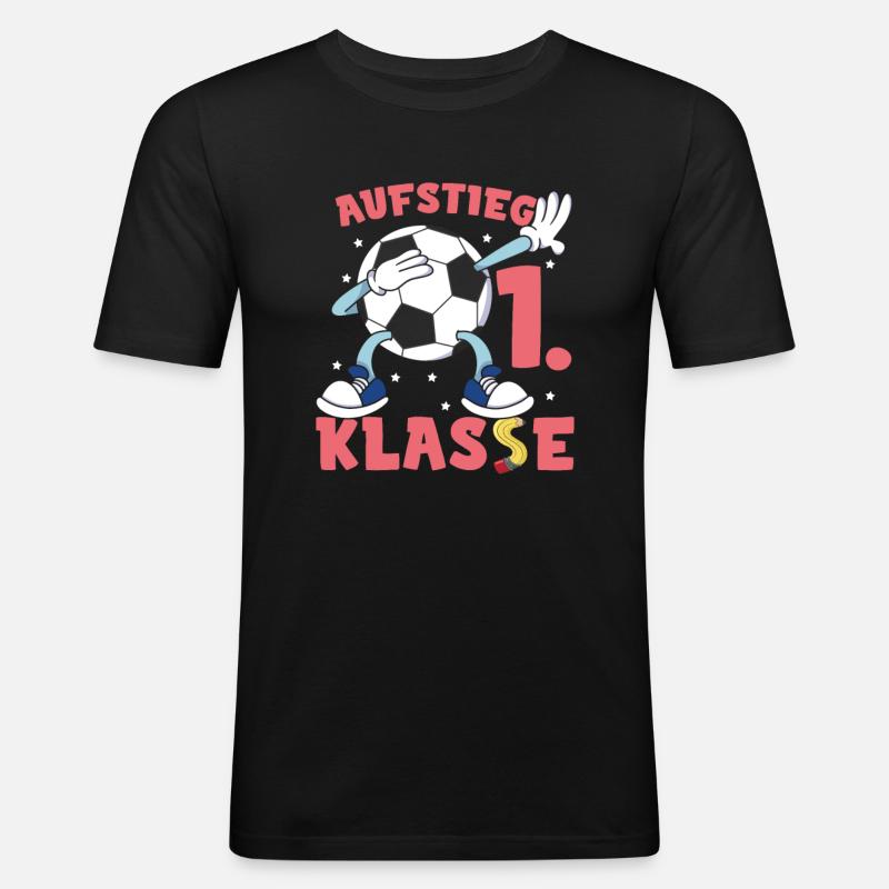 Fußball Schulkind Einschulung - Männer Slim Fit T-Shirt - Schwarz