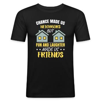 Neighbor Friends Neighborhood - Men's Slim Fit T-Shirt - black - Front - Nik (191cm)