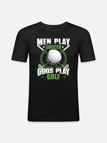 Les dieux jouent au golf - T-shirt près du corps Homme - noir