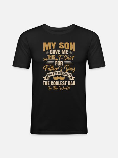 Father's Day Coolest Dad - Men's Slim Fit T-Shirt - black