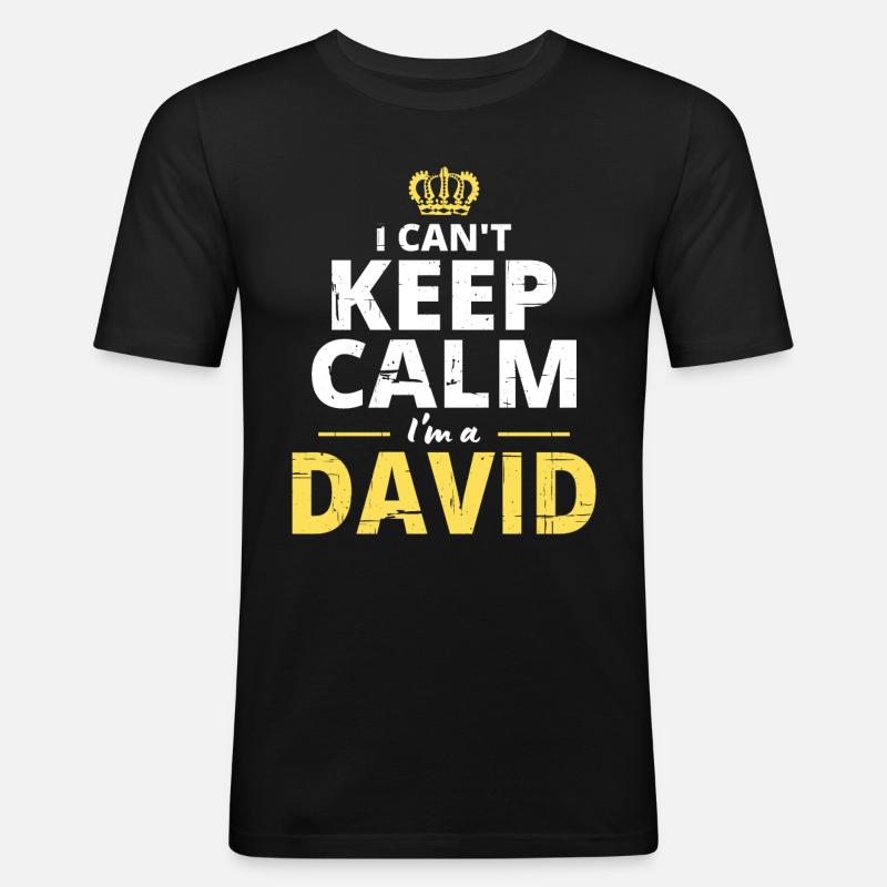 Ich bin ein David - Männer Slim Fit T-Shirt - Schwarz