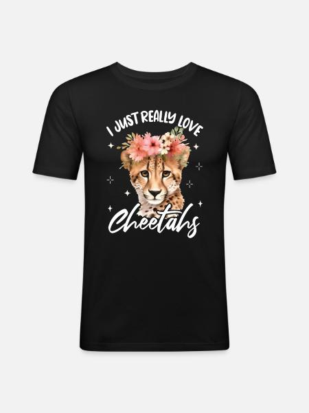 Femmes guépard léopard - T-shirt près du corps Homme - noir