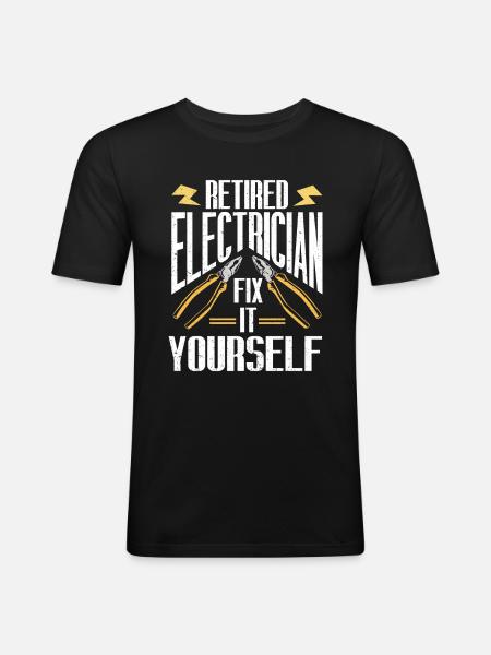 Retired Electrician Gift Electrician - Men's Slim Fit T-Shirt - black