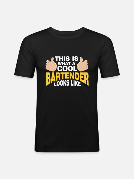 Bartender Gift Job Waiter Bartender - Men's Slim Fit T-Shirt - black