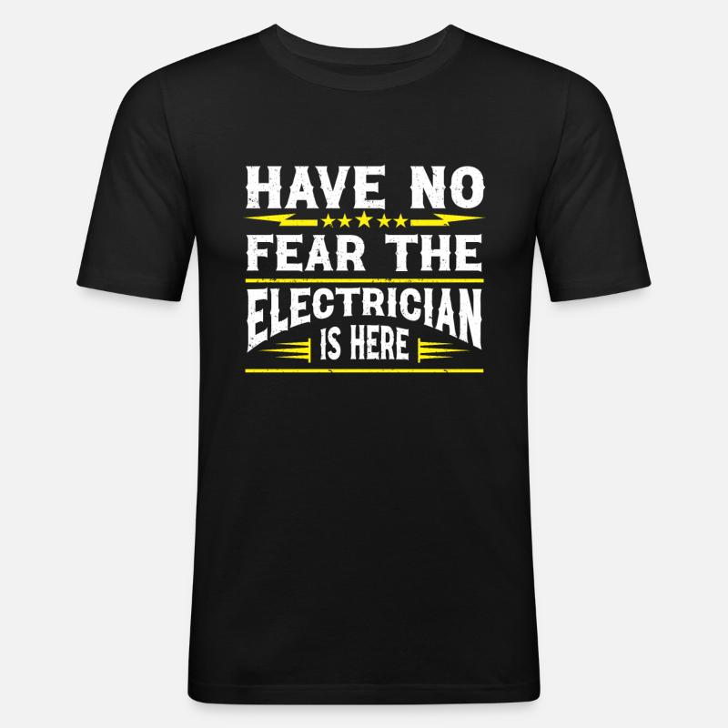 Elektriker Geschenk - Männer Slim Fit T-Shirt - Schwarz