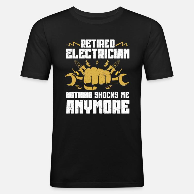 Elektriker Geschenk - Männer Slim Fit T-Shirt - Schwarz