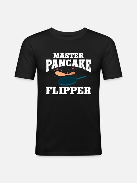 Pancake Saying Breakfast Pancakes - Men's Slim Fit T-Shirt - black