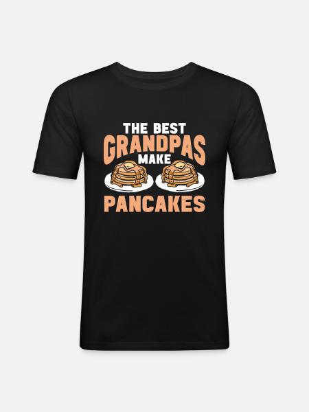Pancake Saying Breakfast Pancakes - Men's Slim Fit T-Shirt - black