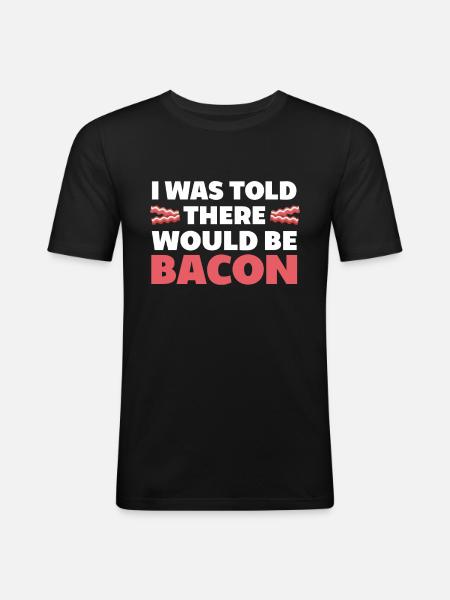 Bacon Food Pork Bacon - Men's Slim Fit T-Shirt - black