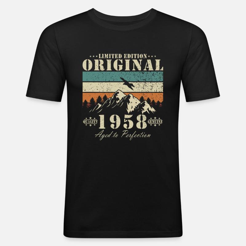 Annata 1958 originale | Regalo di compleanno 1958 - Maglietta aderente da uomo - nero