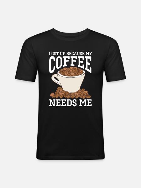 Barista Coffee - Men's Slim Fit T-Shirt - black