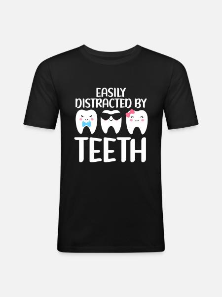 Dentist Student Degree Teeth Dentistry - Men's Slim Fit T-Shirt - black