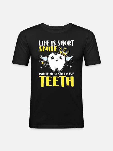 Dentist Student Degree Teeth Dentistry - Men's Slim Fit T-Shirt - black