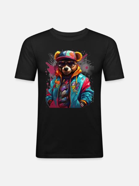 Teddy bear - Men's Slim Fit T-Shirt - black