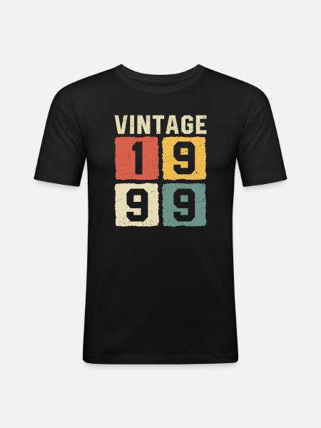 Millésime 1999 Né en 1999 - T-shirt près du corps Homme - noir