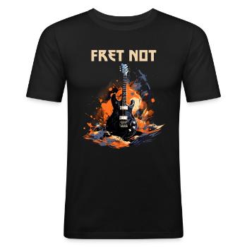 Fret Pas Drôle Citation Professeur De Guitare - T-shirt près du corps Homme - noir - Devant - Nik (191cm)