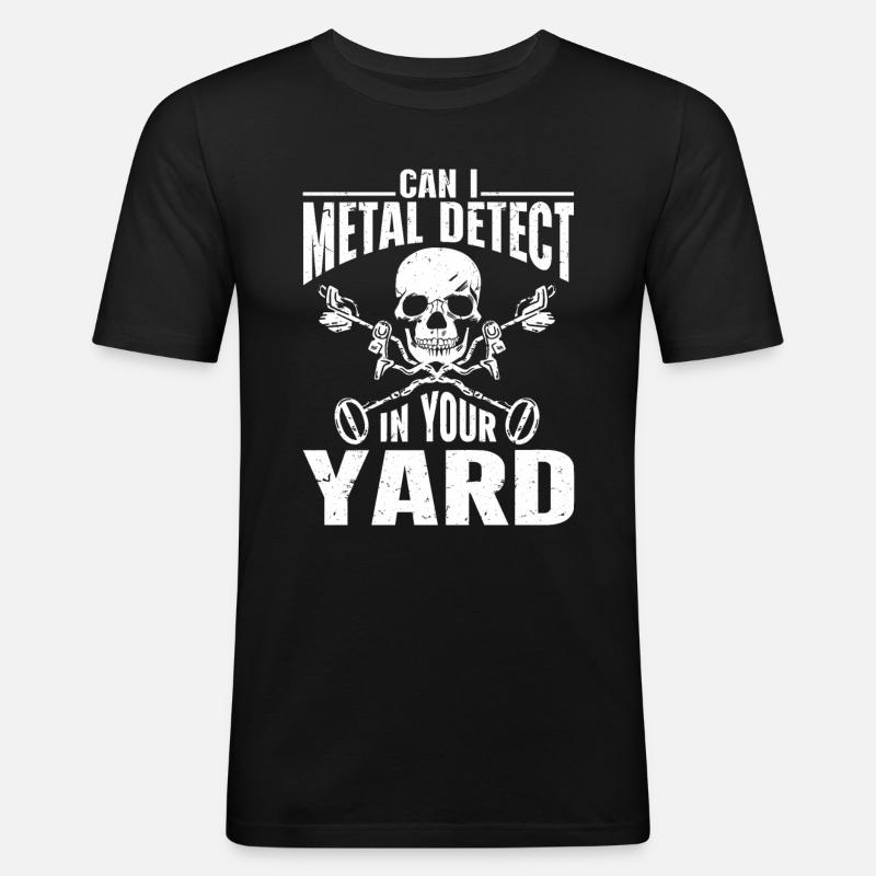 Metalldetektor Schatzsuche - Männer Slim Fit T-Shirt - Schwarz