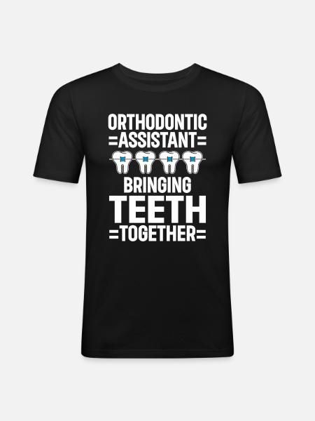 Orthodontiste Orthodontie Dentaire - T-shirt près du corps Homme - noir