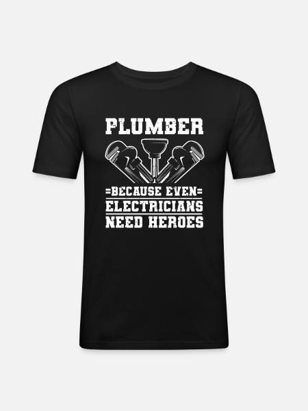 Plumber Men Father Husband Plumber - Men's Slim Fit T-Shirt - black