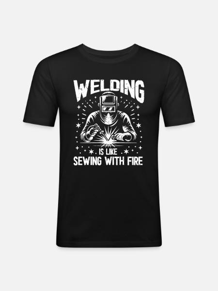 Welder Welding - Men's Slim Fit T-Shirt - black