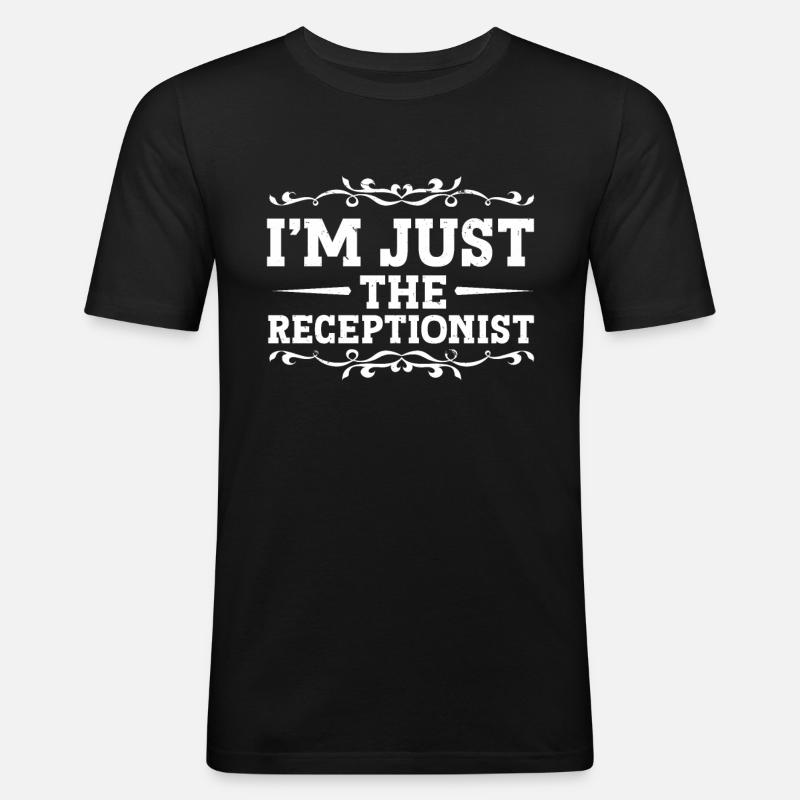 Receptionist Office Worker - Men's Slim Fit T-Shirt - black