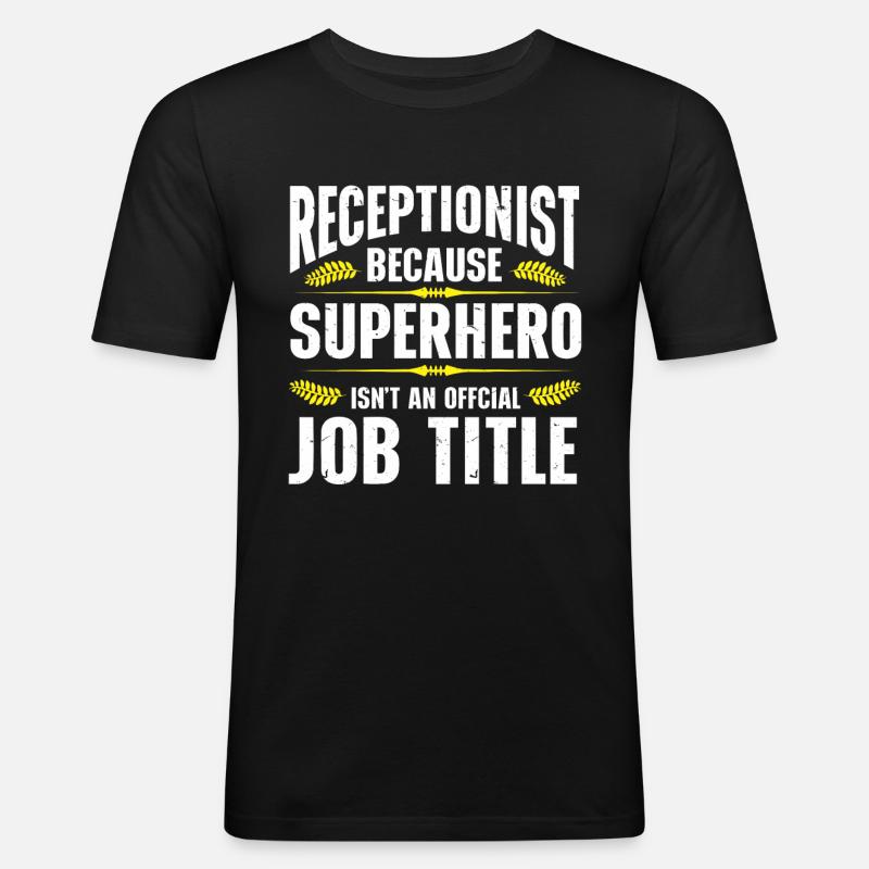 Receptionist Office Worker - Men's Slim Fit T-Shirt - black