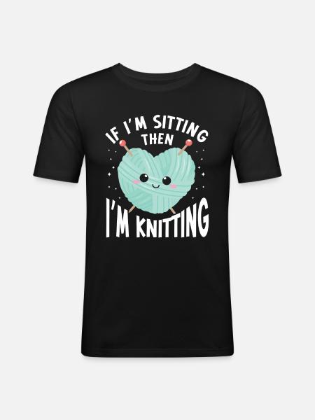Knitting Crochet - Men's Slim Fit T-Shirt - black