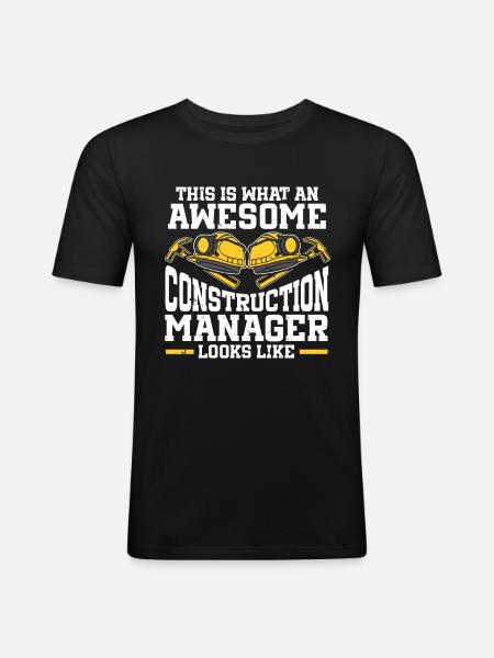 Construction Project Manager - Men's Slim Fit T-Shirt - black