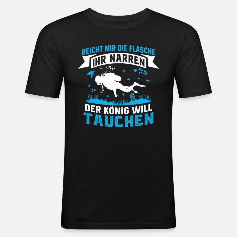 der König will tauchen - Männer Slim Fit T-Shirt - Schwarz