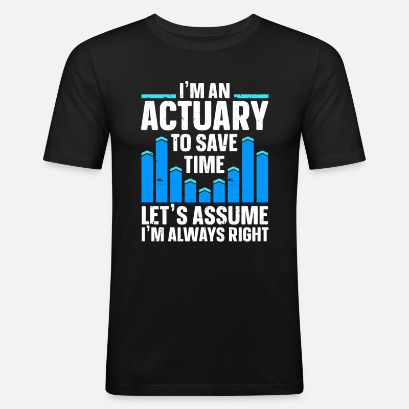 Aktuar Statistiker - Männer Slim Fit T-Shirt - Schwarz